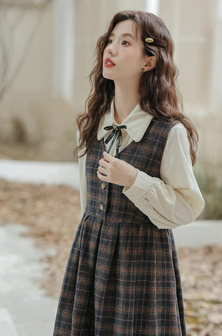 Edinburgh Plaid Pinafore Dress Set