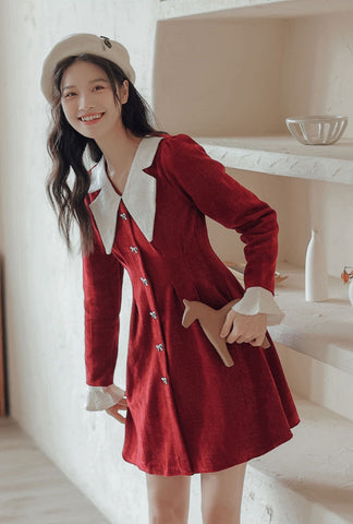 Sweet Bow Peter Pan Knit Dress