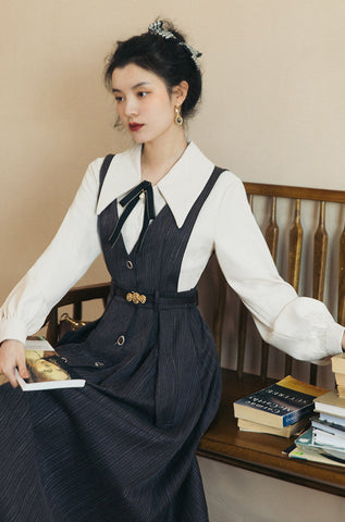 Traveller's Pinafore-Set mit Nadelstreifen