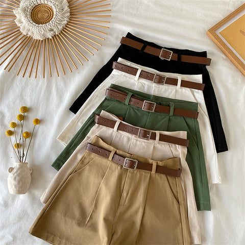 Everyday Neutrals Belted Shorts