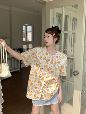 Painted Hearts Printed Blouse