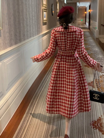 Candy Cane Gingham Dress Coat