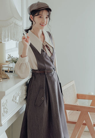 Traveller's Pinafore-Set mit Nadelstreifen