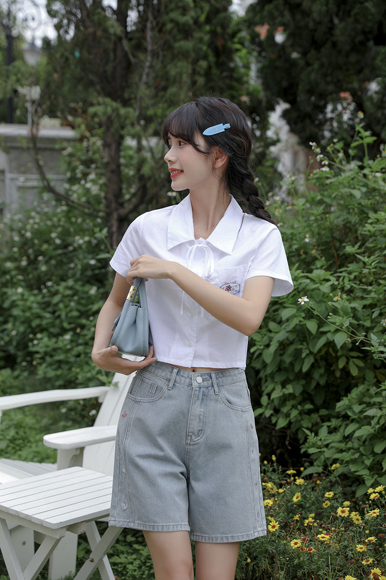 Saturn Embroidered Shorts