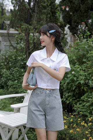 Saturn Embroidered Shorts