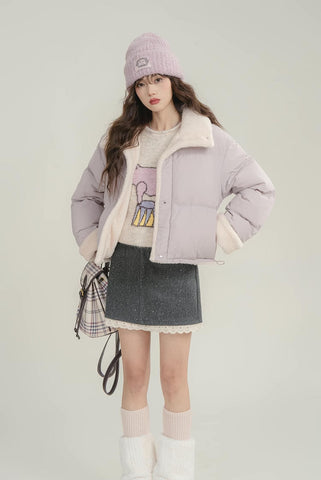 Sherpa Cropped Puffer Jacket