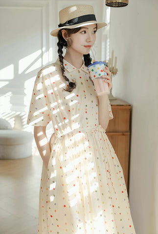 Skittles Polka Dot Shirt Dress