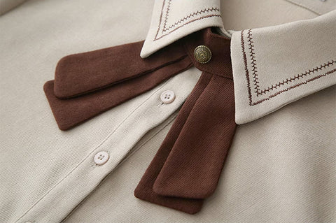 Hosenträgerrock / Bluse aus Cord-Wildleder