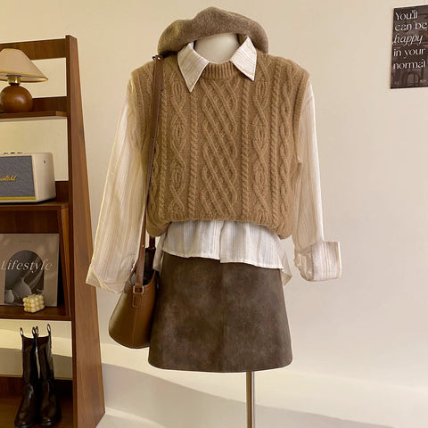 Fall Cable Knit Vest