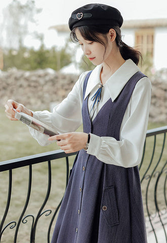 Traveller's Pinafore-Set mit Nadelstreifen
