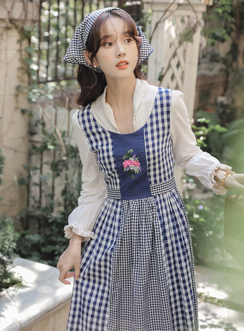 Gingham Pastures Twofer Midi Dress