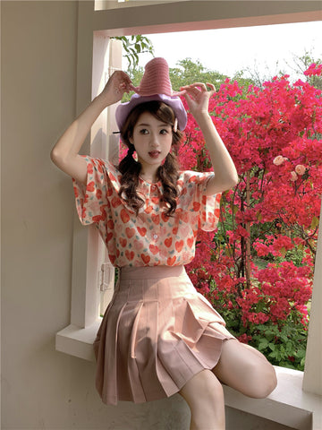 Painted Hearts Printed Blouse