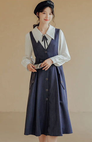 Traveller's Pinafore-Set mit Nadelstreifen