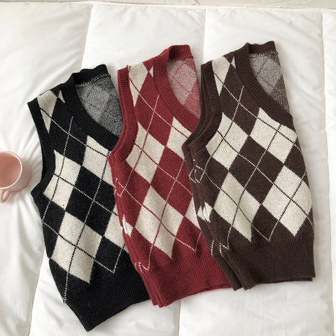 Diamond Plaid Vest