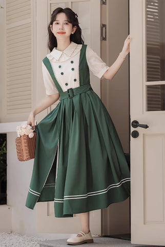 Lolita Kurzärmliges Midikleid mit Kunstlagen