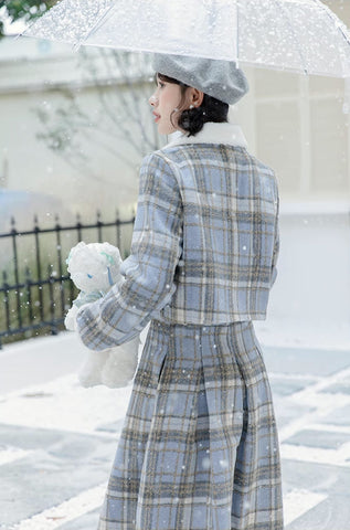 Elsa Plaid Tweed Midi Set