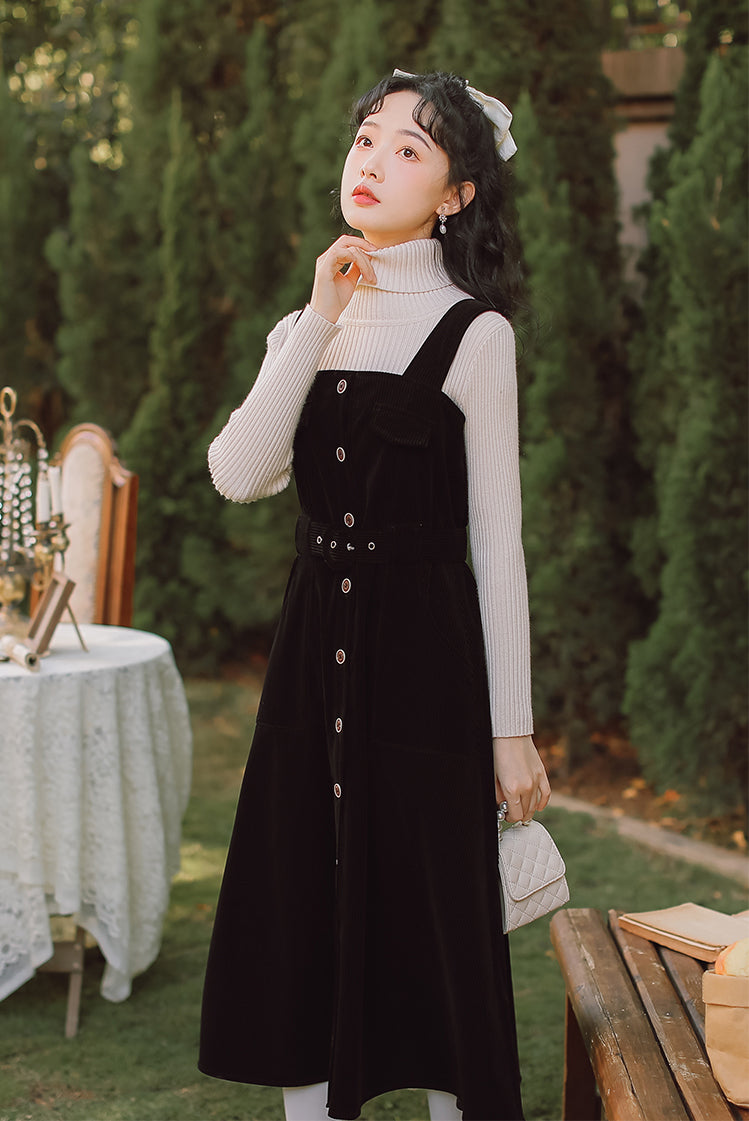 Corduroy Button Up Midi Dress
