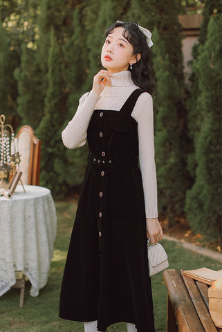 Corduroy Button Up Midi Dress