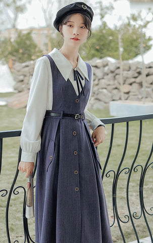 Traveller's Pinafore-Set mit Nadelstreifen