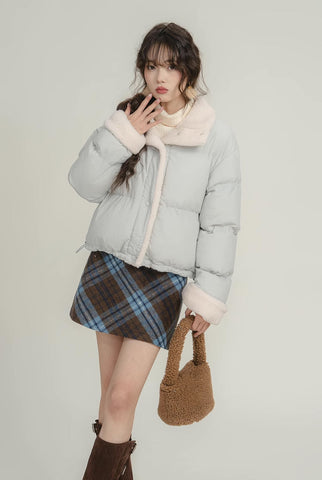 Sherpa Cropped Puffer Jacket