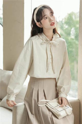 Ruffle Tie Blouse