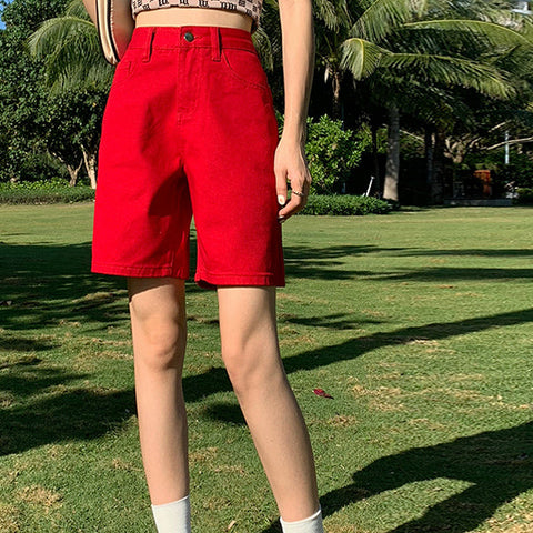 Rainbow Denim Bermuda Shorts