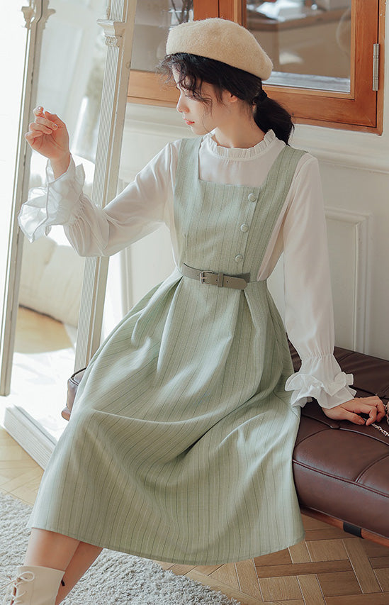 Vestido estilo pichi de rayas pastel