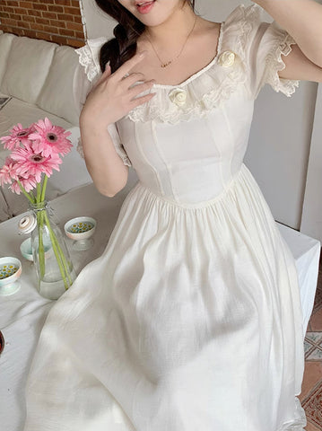 Blanc Rose Midi Dress