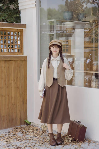 Waffle Puff Sleeve Blouse