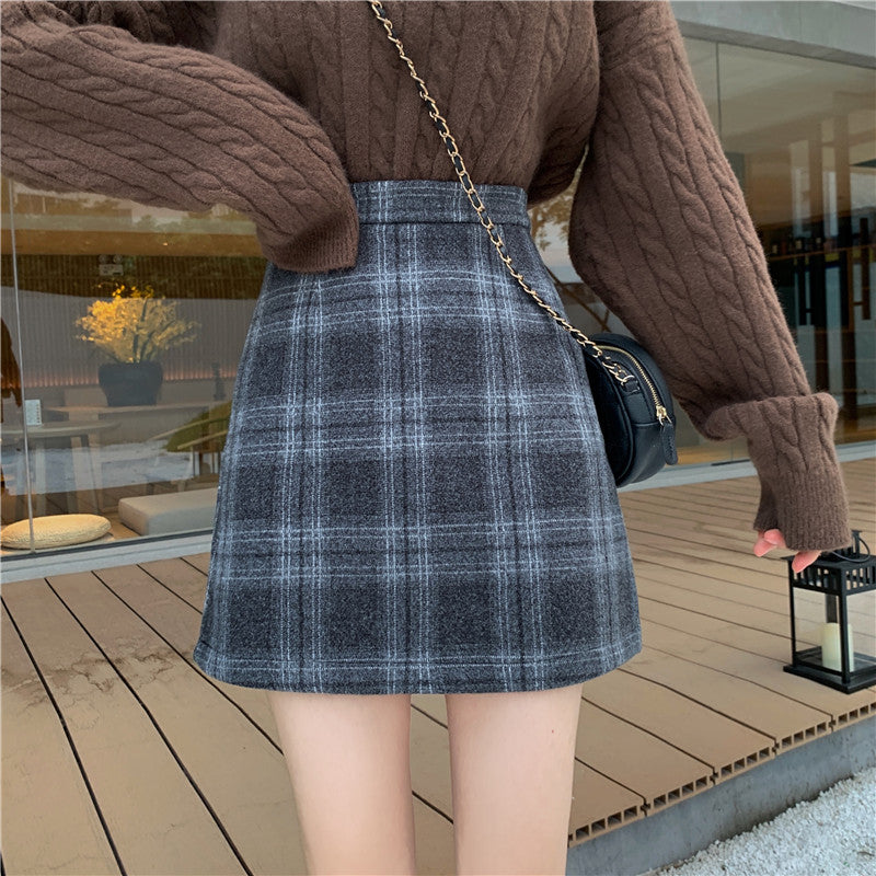 Ashy Plaid Mini Skirt