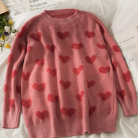Fuzzy Hearts Sweater
