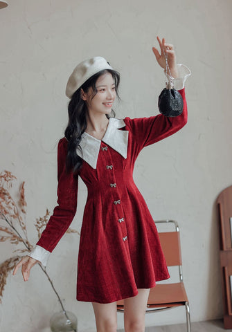 Sweet Bow Peter Pan Knit Dress