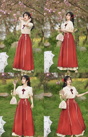 Evergarden Short Sleeve Blouse & Skirt Set