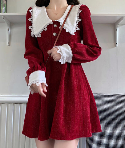 Sweet Love Peter Pan Knit Dress