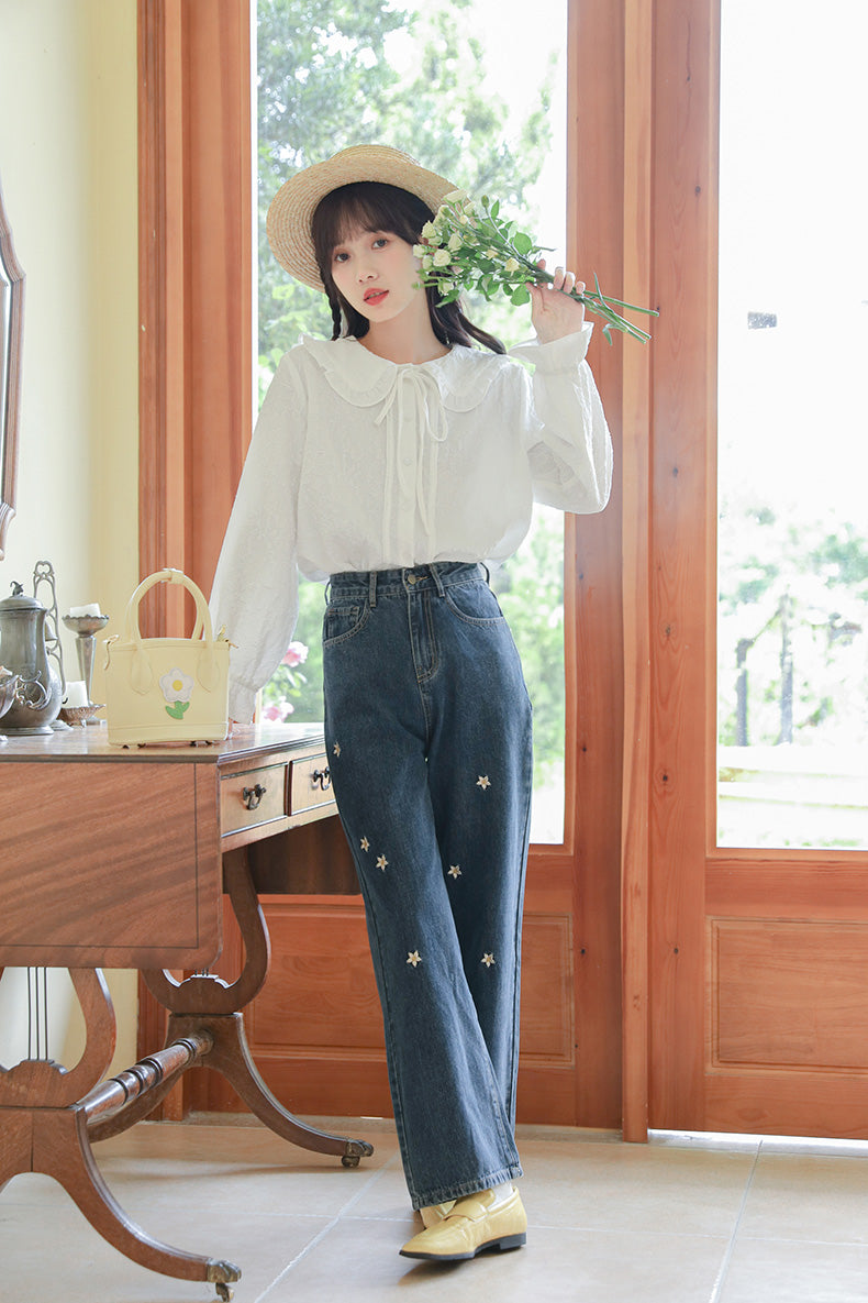 Raining Daisies Embroidered Jeans