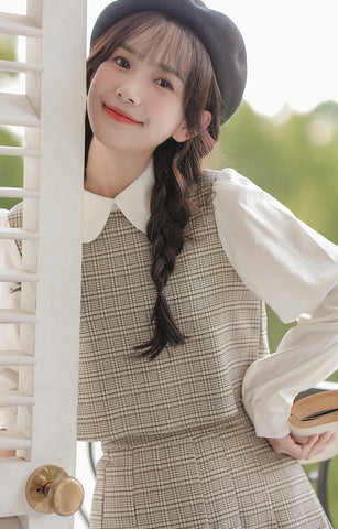 Preppy-kariertes zweiteiliges Set