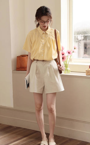 Gingham Plaid Blouse