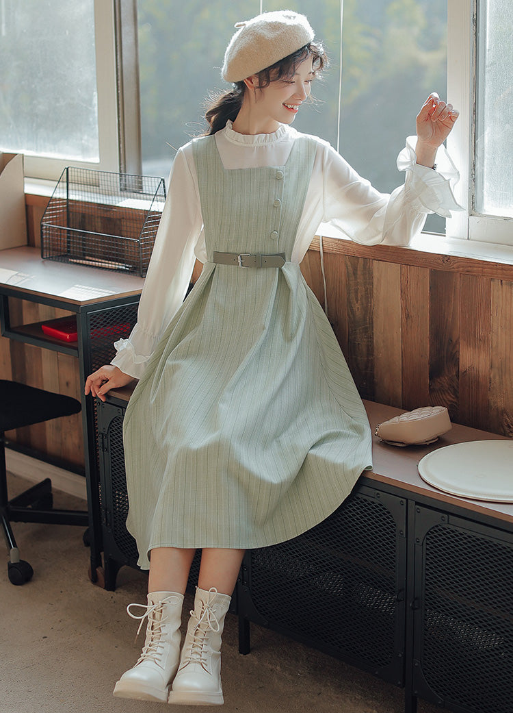 Vestido estilo pichi de rayas pastel