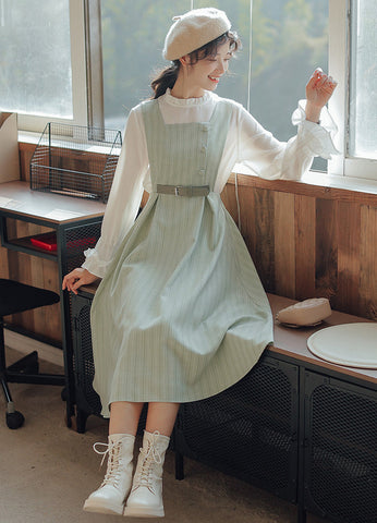Vestido estilo pichi de rayas pastel