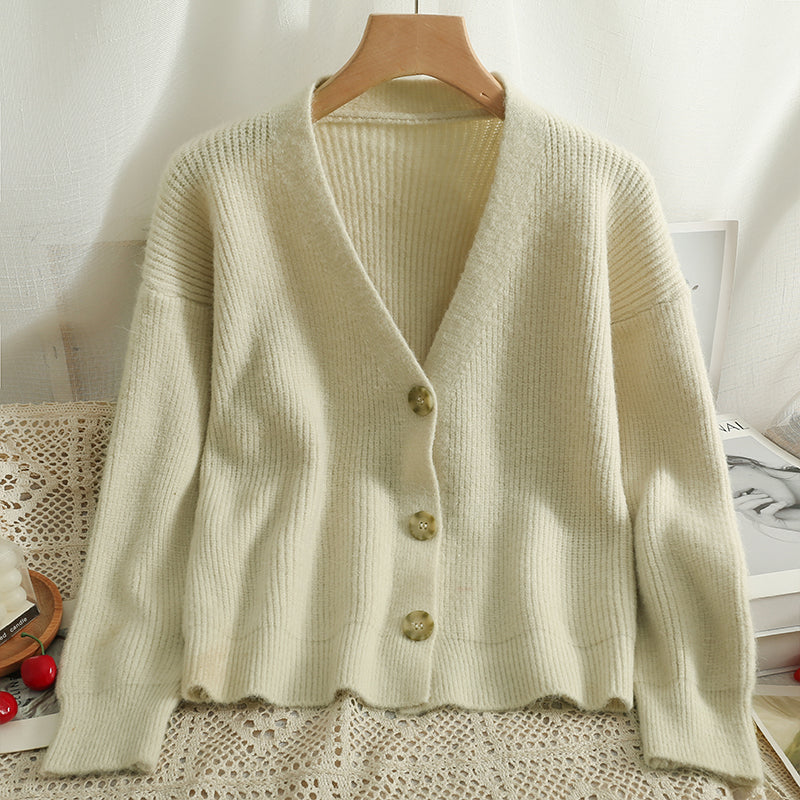 Basic-Cardigan aus Rippstrick