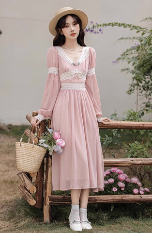 Vestido midi de hada rosa