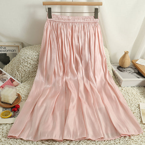 Satin Shine Midi Skirt