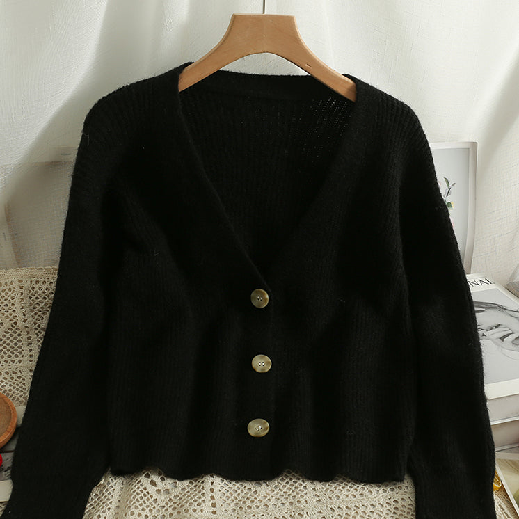 Basic-Cardigan aus Rippstrick