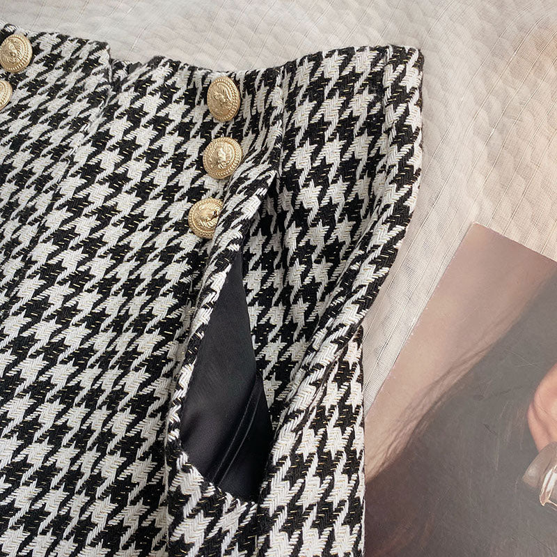 Houndstooth Tweed Shorts