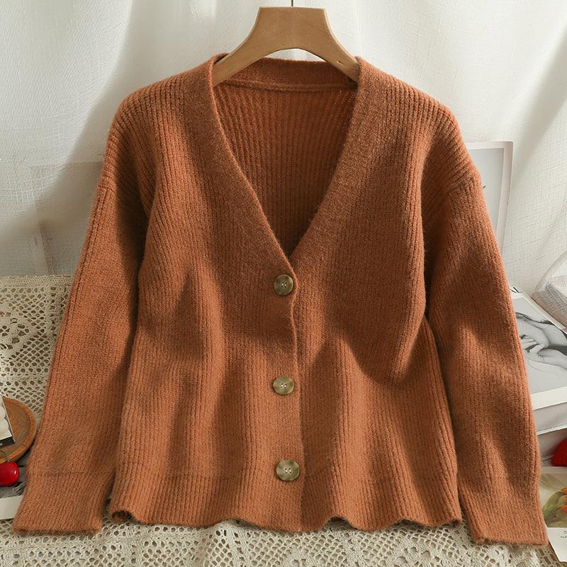 Basic Ribbed Knit Cardigan