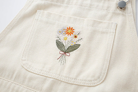 Flower Bouquet Short Overalls