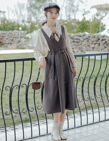 Traveller's Pinafore-Set mit Nadelstreifen