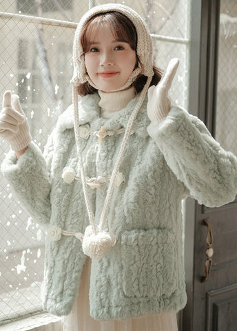 Abrigo de piel con botones Little Rose