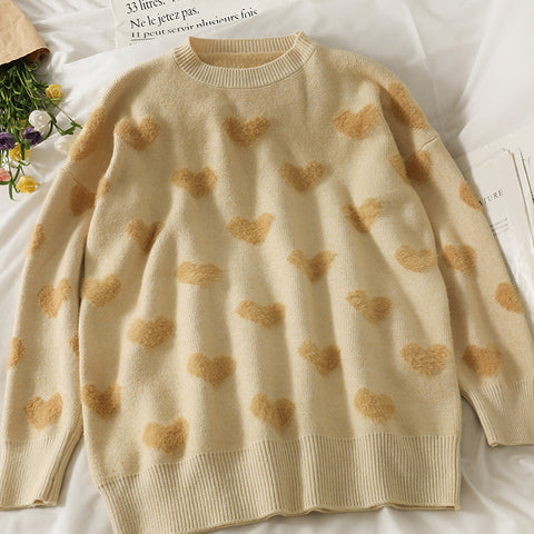 Fuzzy Hearts Sweater