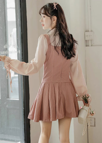 Preppy Stripe Twofer Minikleid